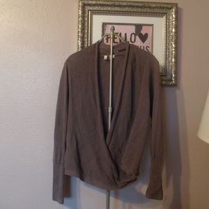 Moth Taupe-Brown Wrap Sweater